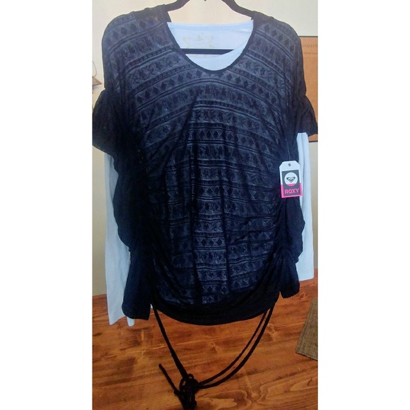 NWT Roxy Crochet Lace Runch Hoodie - Picture 6 of 8